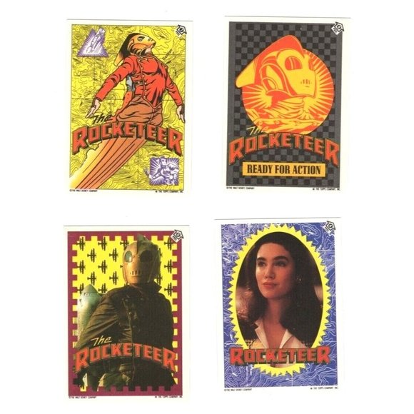 Rare Vintage Rocketeer Walt Disney Company Trading Cards with Sticker Set of 4 - Picture 1 of 10